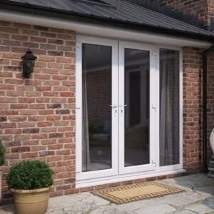 French doors with glazed side panel