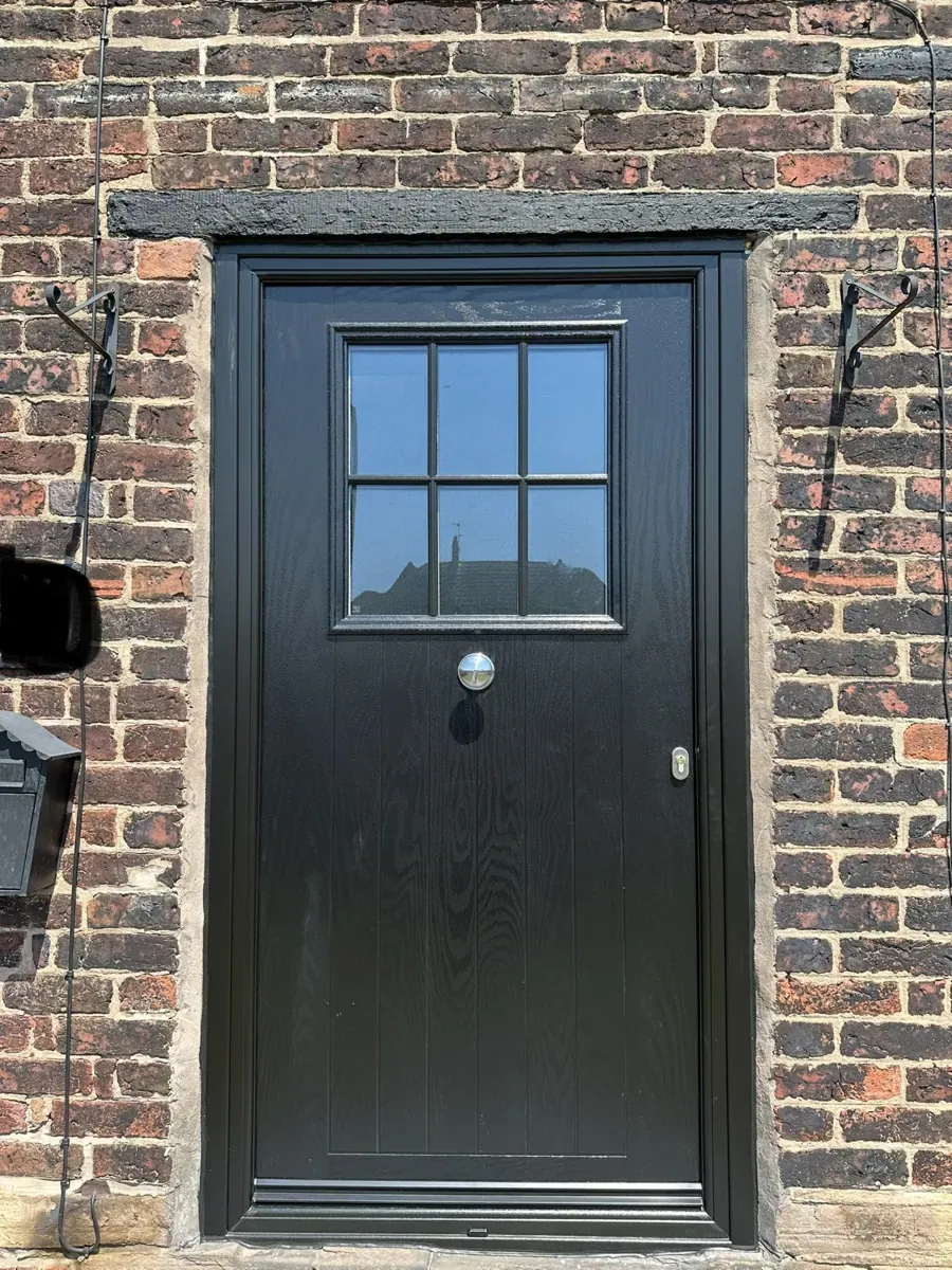 Black glazed entrance door