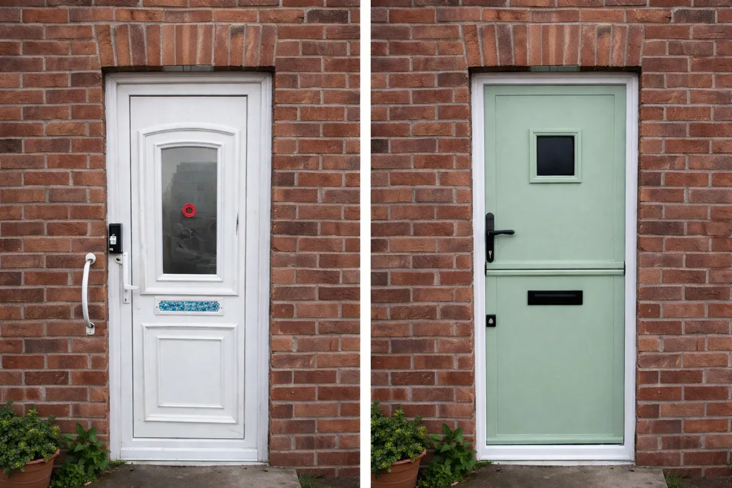 Before and after composite door replacement