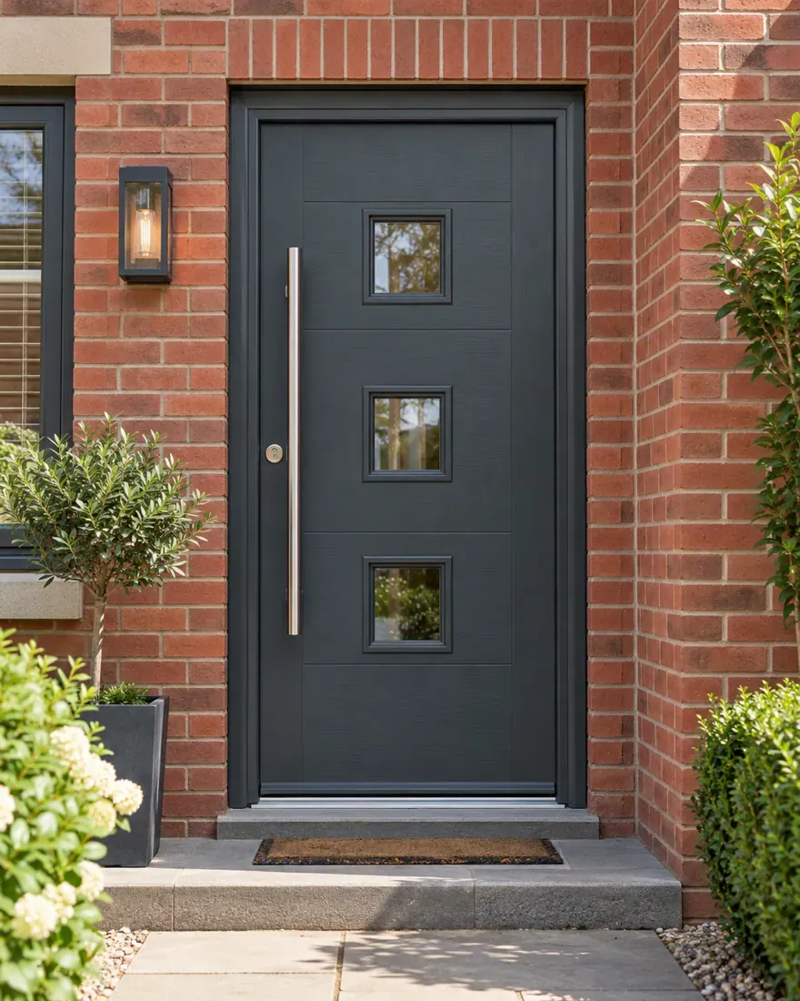 Anthracite grey contemporary composite door