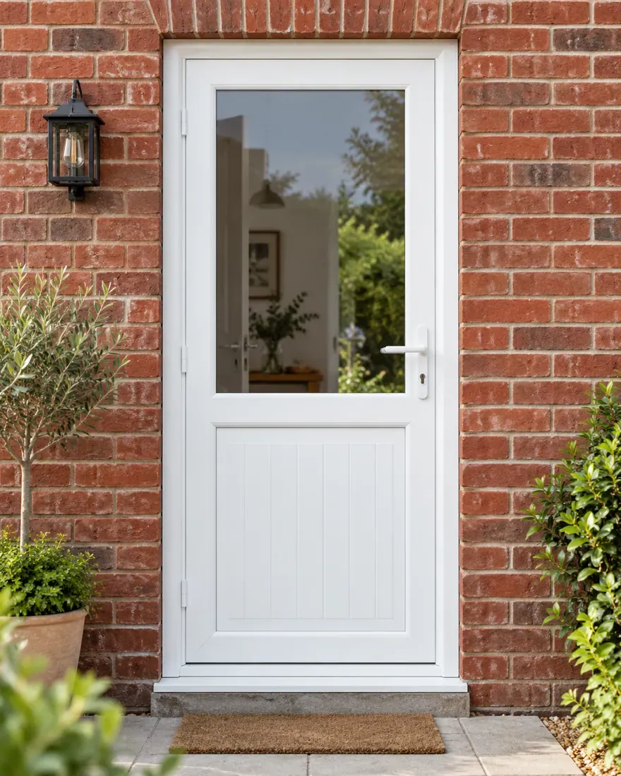 White glazed uPVC door