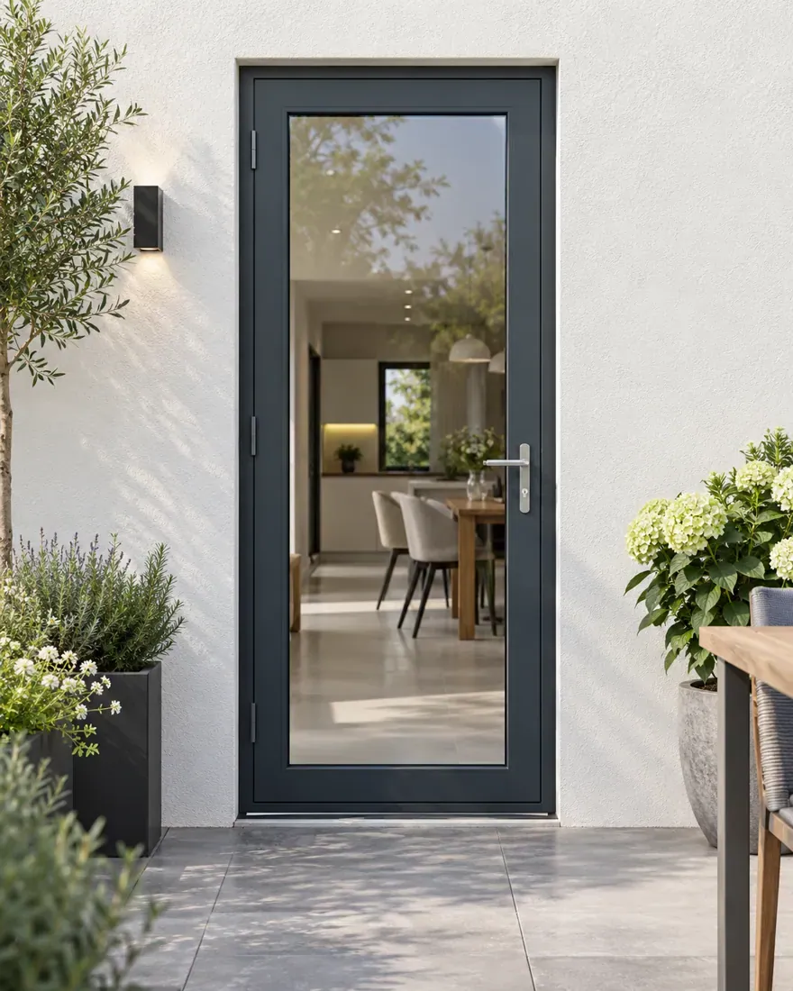 Modern glazed patio entrance