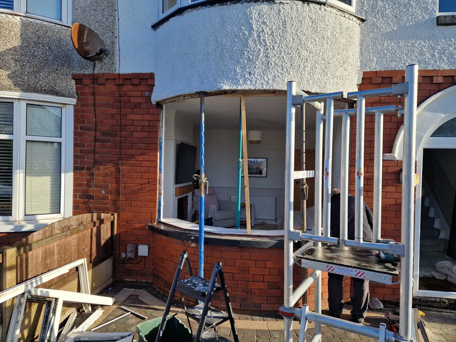 Five-section bay fitting work