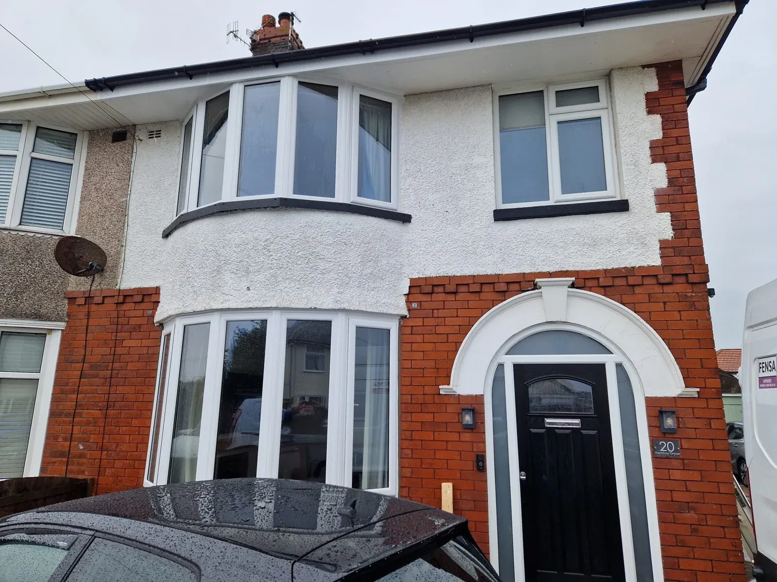Completed windows and entrance fitting
