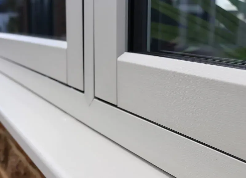 Pebble grey flush casement frame detail