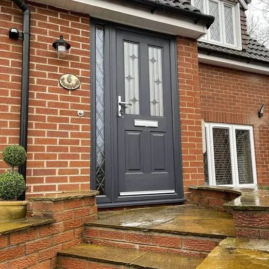 Slate grey composite entrance door